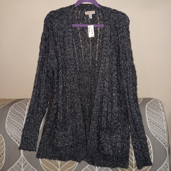 NEW CAPE JUBY Women's Medium Knit Gray/Blue Cardigan Sweater NWT - Picture 6 of 12